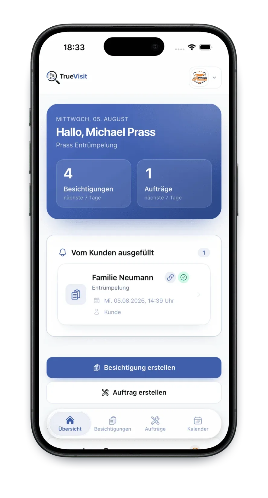 TrueVisit Dashboard